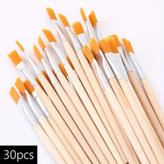 Wooden Handle Nylon Bristles Paintbrushes for Art Painting