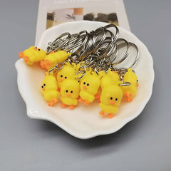 Yellow Duck Key Chain Car Key Chain Cute Duck Pendant Key Ring Gift
