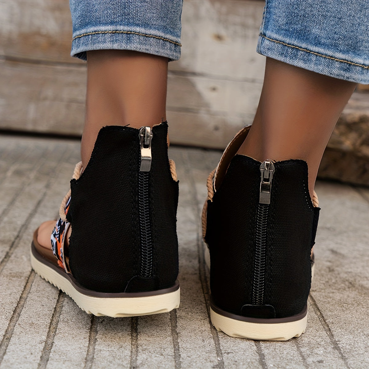 Skull Pattern Cross Strap Cutout Thong Sandals for Women