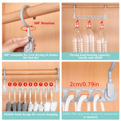 5pcs Colorful 9-Hole Magic Storage Hanger