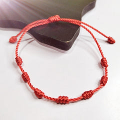 Adjustable Drawstring Woven Bracelet Palm And Eye Hand