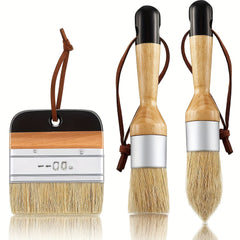 3pcs Chalk Wax Paint Brush for Acrylic Paint Oval Brush Hard Bristle