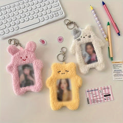 Cartoon Plush Photocard Holder ID Card Cover Protective Case