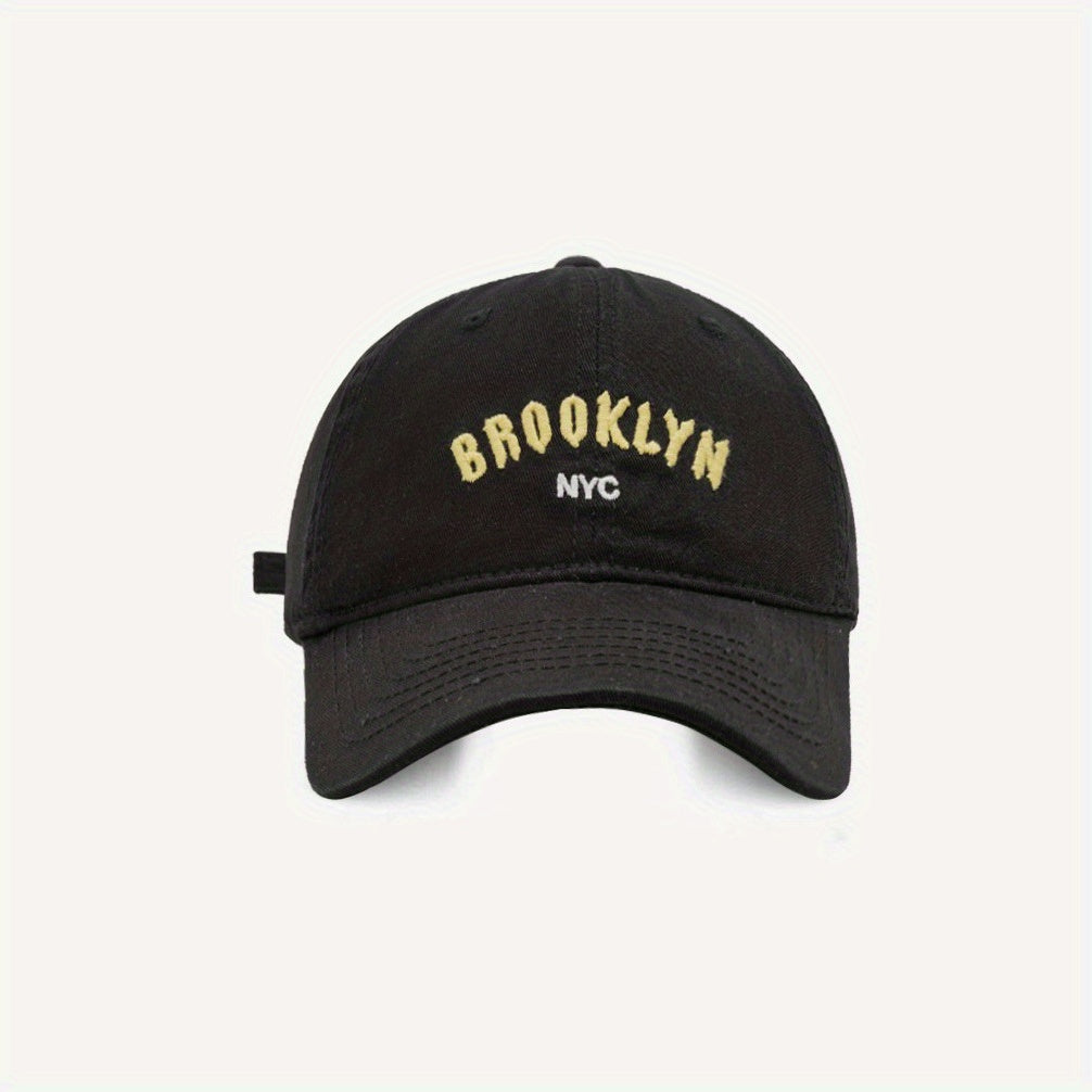 English Letter Embroidery Peaked Cap Cotton Sunshade Hat