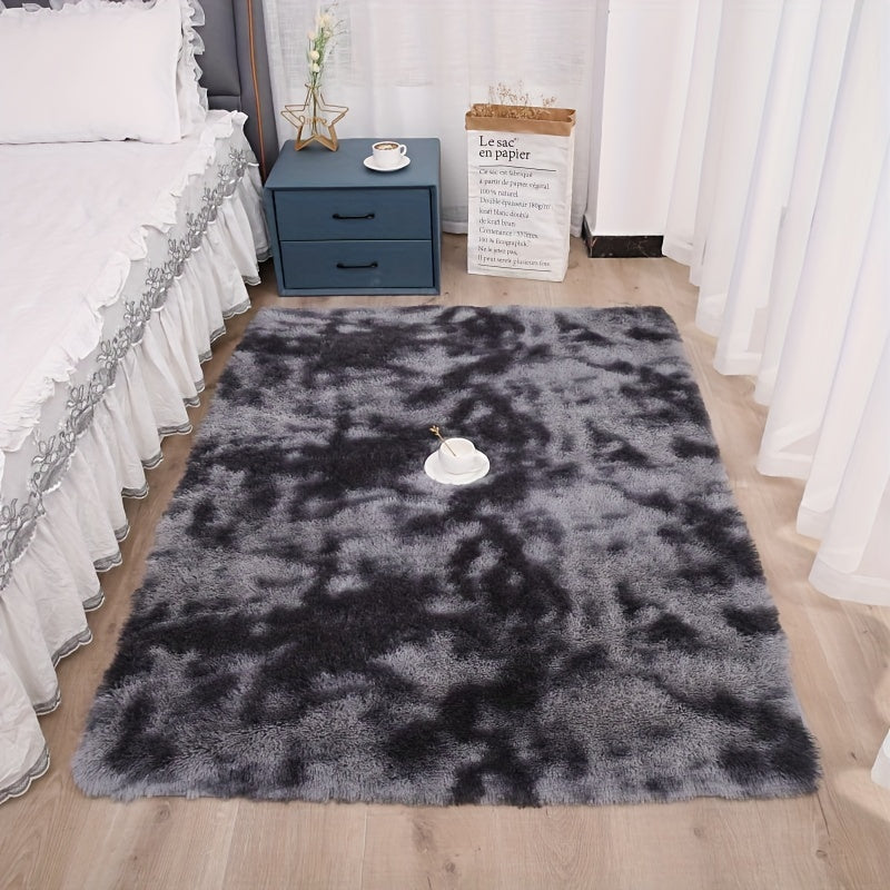 Tie Dyed Area Rug Soft Fluffy Shag Carpet