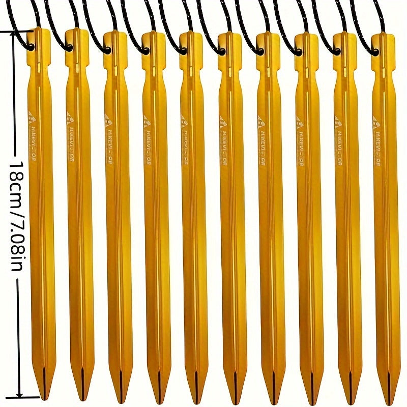 10pcs Aluminum Tent Pegs Wind Rope Camping Accessories