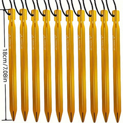 10pcs Aluminum Tent Pegs Wind Rope Camping Accessories