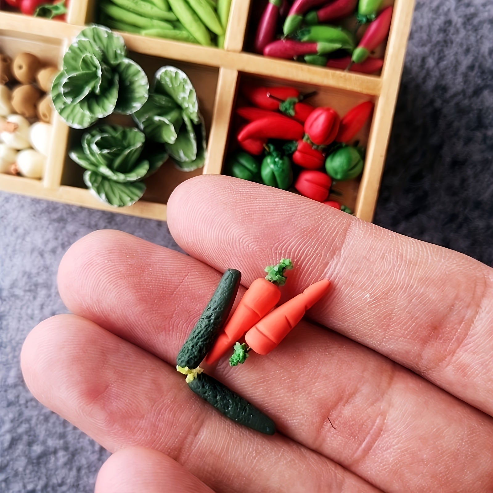10pcs 1:12 Scale Mini Fruits & Veggies Grocery Set for Rustic Garden Farm
