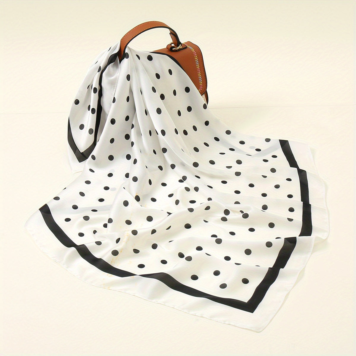 Polka Dot Print Square Scarf Solid Bandana Woman Neckerchief