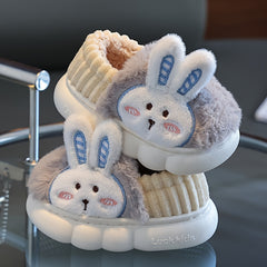 Girls' Cartoon Rabbit Furry House Shoes Soft Non-Slip Indoor Winter Shoes
