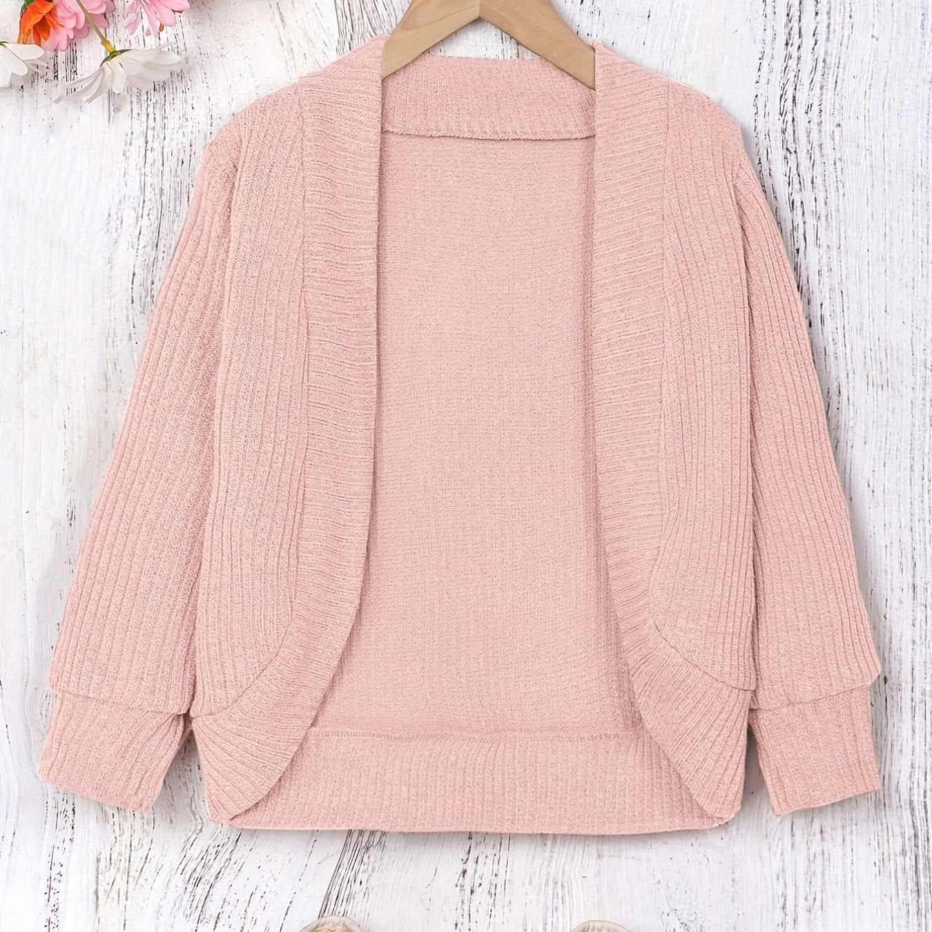 Toddler Girls Shawl Knit Cardigan Open Front Sweater Coat Versatile Spring Fall