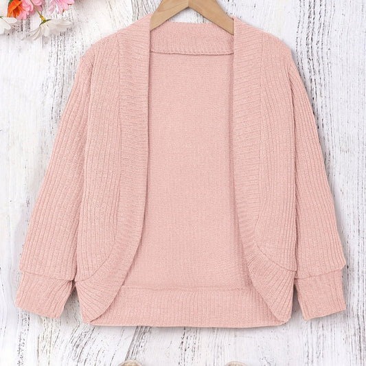 Toddler Girls Shawl Knit Cardigan Open Front Sweater Coat Versatile Spring Fall
