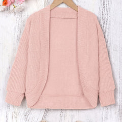 Toddler Girls Shawl Knit Cardigan Open Front Sweater Coat Versatile Spring Fall