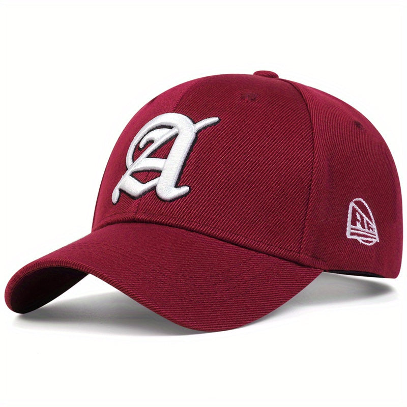 Unisex Breathable Baseball Cap With Letter A Embroidery