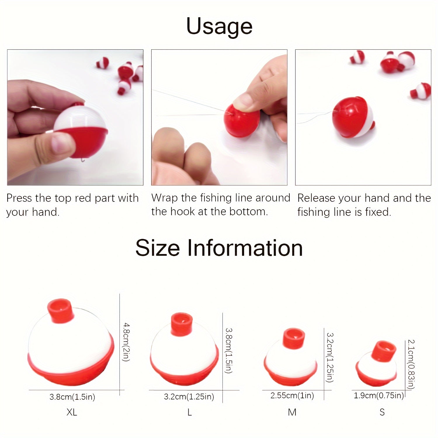 16pcs Hard Fishing Float ABS Fishing Bobbers Push Button Round Floats