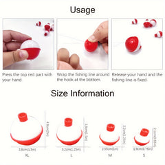 16pcs Hard Fishing Float ABS Fishing Bobbers Push Button Round Floats