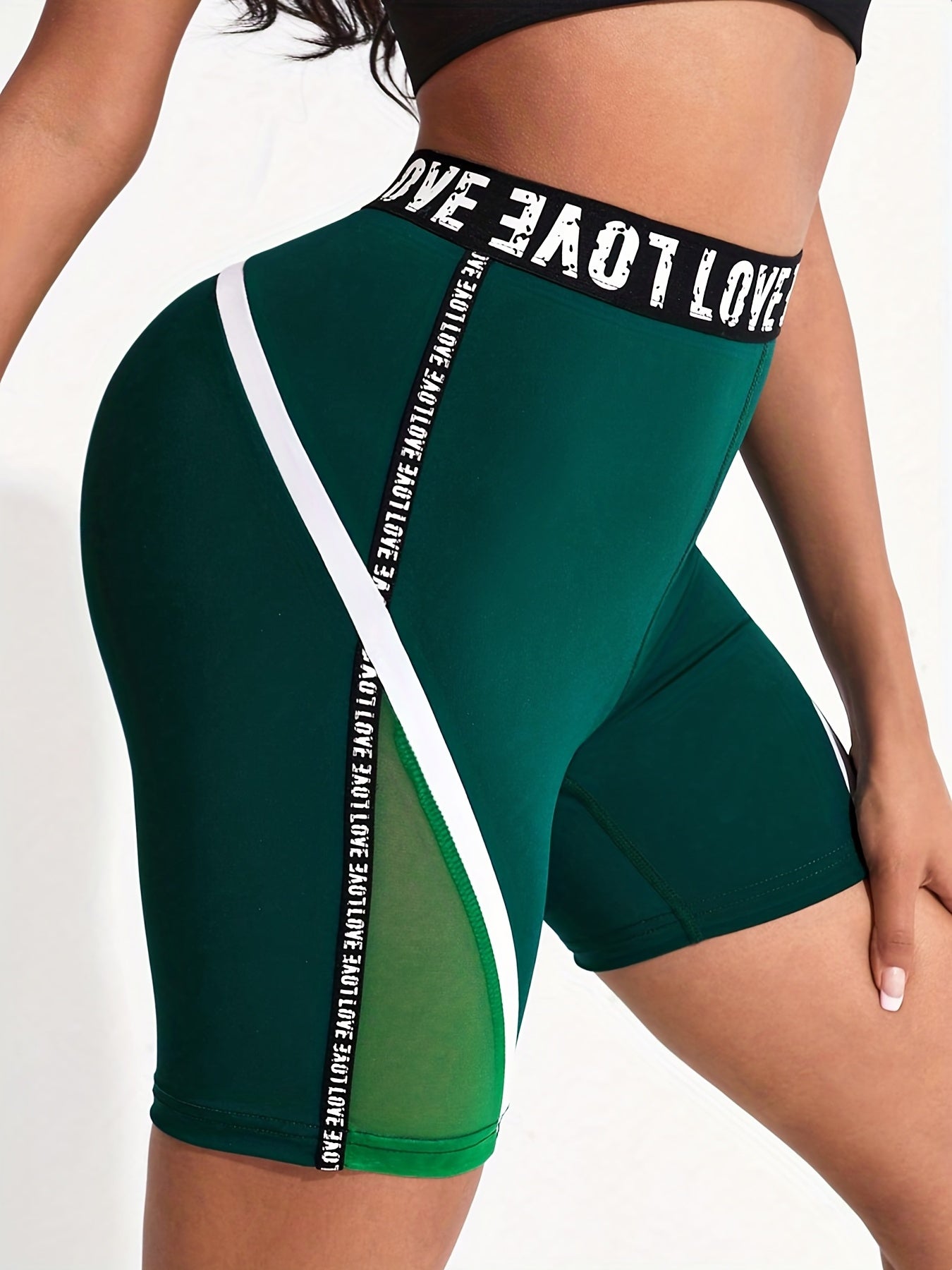 Women's Graphic Mesh Butt Lifting Running Shorts