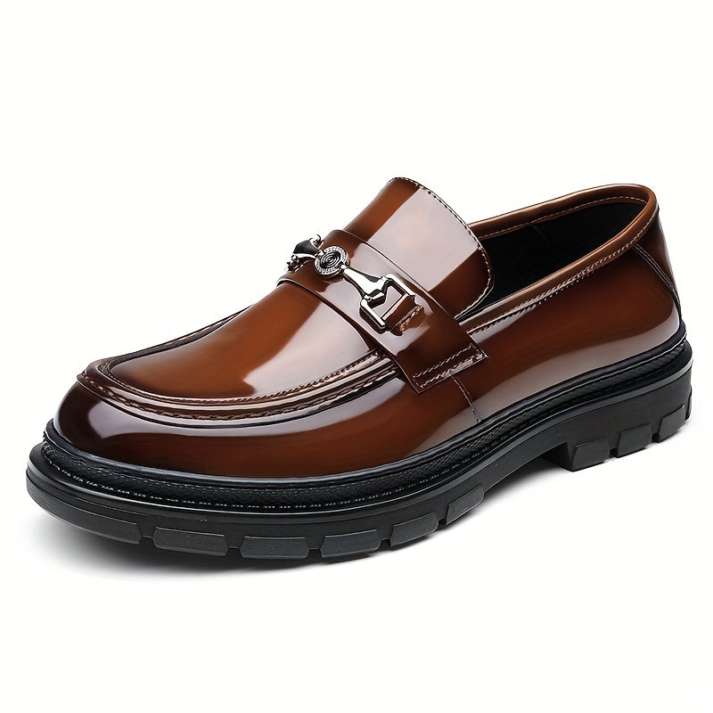 Metallic Decor Loafer Shoes for Men