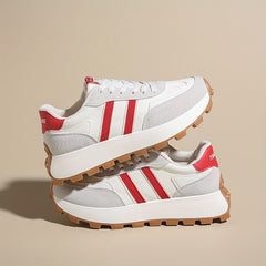 Women's Colorblock Platform Sneakers Lace Up Shoes Lightweight Running Shoes