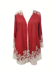 Christmas Cardigan Women's Santa Print Cardigan