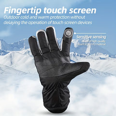 Men's Winter Touch Screen Windproof Warm All Finger Gloves for Skiing Cycling