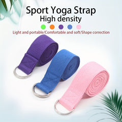 72in Yoga Stretch Webbing Belt Adjustable Fitness Strap For Pilates Workout