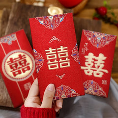 6pcs Lucky Red Envelopes Chinese Wedding Packets