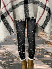 Santa Claus Print Skinny Pants Casual Stretchy Pants Women's Clothing