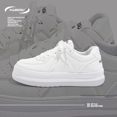 HUANQIU Women's Thick Sole Lace-up Skate Shoes Comfy Platform Sneakers