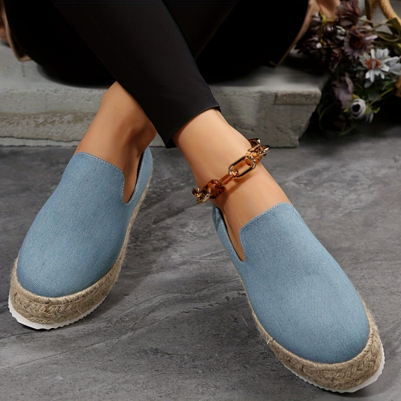 Women's Slip On Shallow Mouth Espadrilles Thick Bottom Shoes
