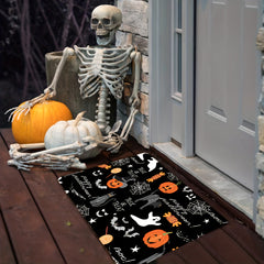Halloween Pumpkin & Bat Print Kitchen Rug Carpet Toilet Rugs