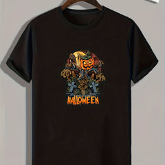 Halloween Graphic Print Sports T shirt Men's Casual Stretch Tee Shirt