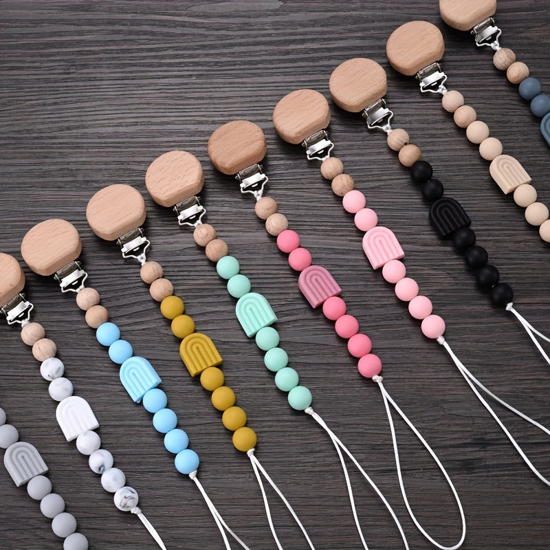 Baby Beech Pacifier Clip Anti-drop Silicone Teething Chain Toy
