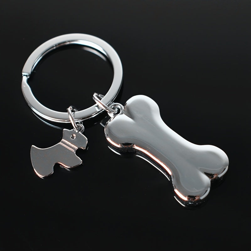 Dog Bone Pendant Keychain Metal Holder Jewelry
