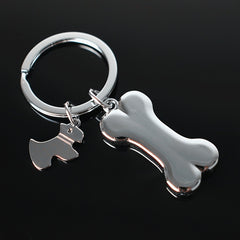 Dog Bone Pendant Keychain Metal Holder Jewelry