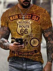 Men's Retro Style Comic Graphic Short Sleeve T-shirt