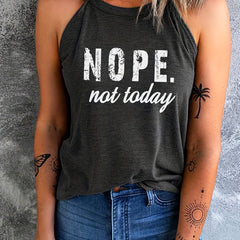 Letter Print Sleeveless Tank Top for Summer