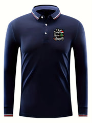 Men's Long Sleeve Polo Shirt - Dear Santa Deline Naughty