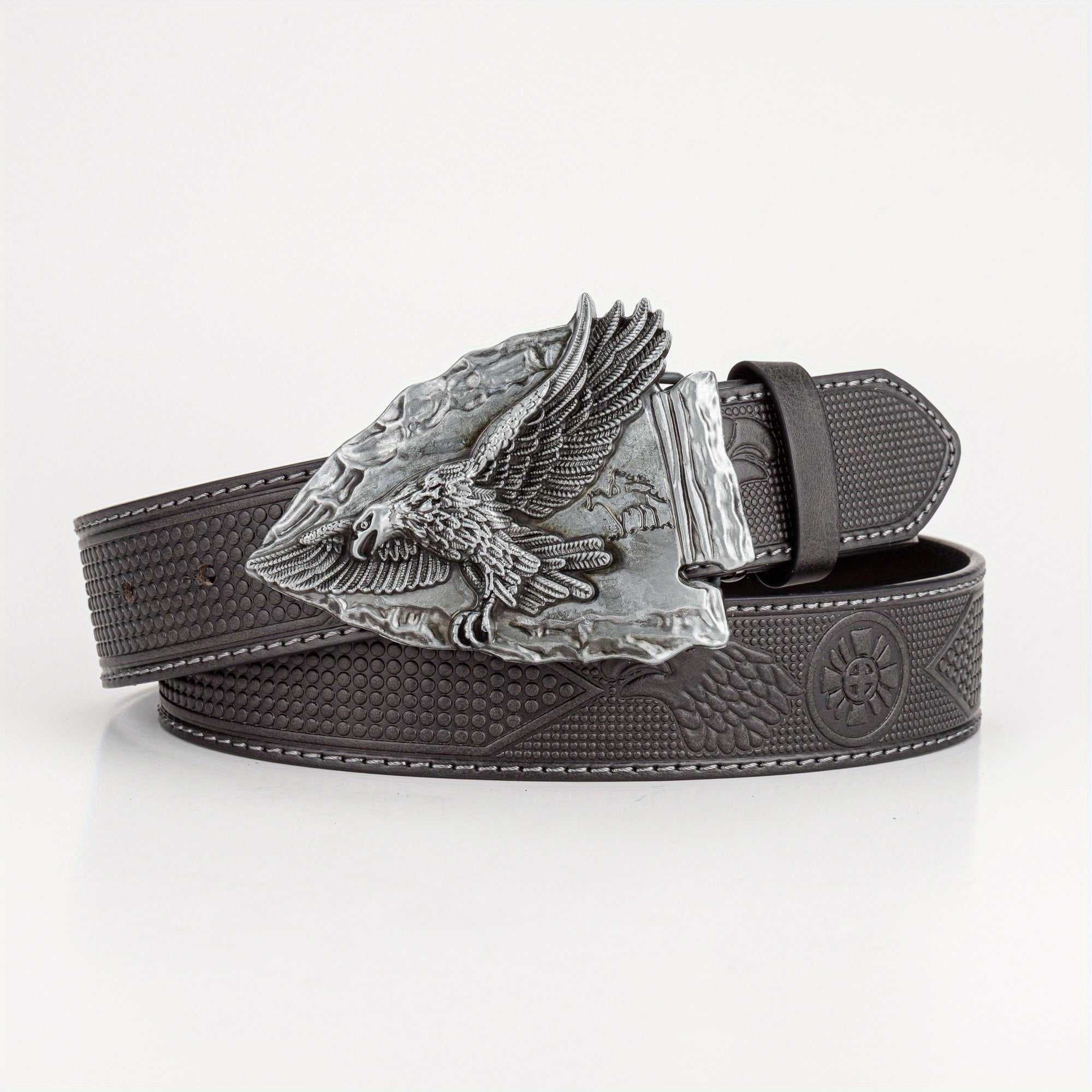 High End Eagle Embossed Men's Belt