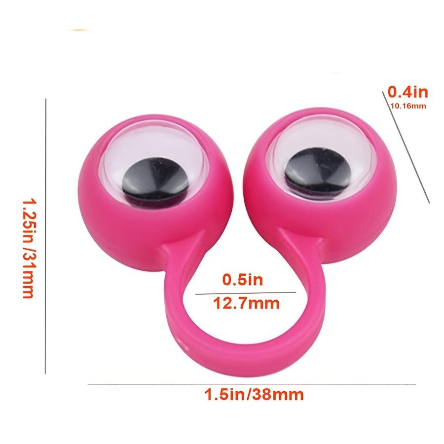 30 Pcs Eye Finger Puppets Plastic Rings With Wiggle Eyes Fun Party Games