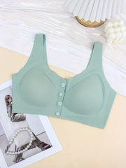 Solid Wireless Front Buckle Bra Women's Lingerie