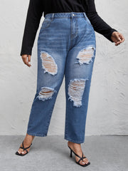 High Waist Straight Leg Jeans