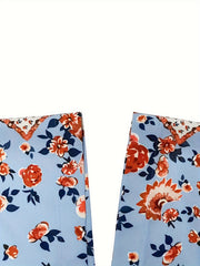 Boho Dress Women's Colorblock Floral Smock Dress