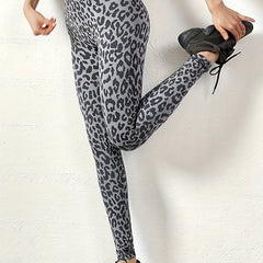 Leopard Print Skinny Leggings High Waist Stretchy Leggings