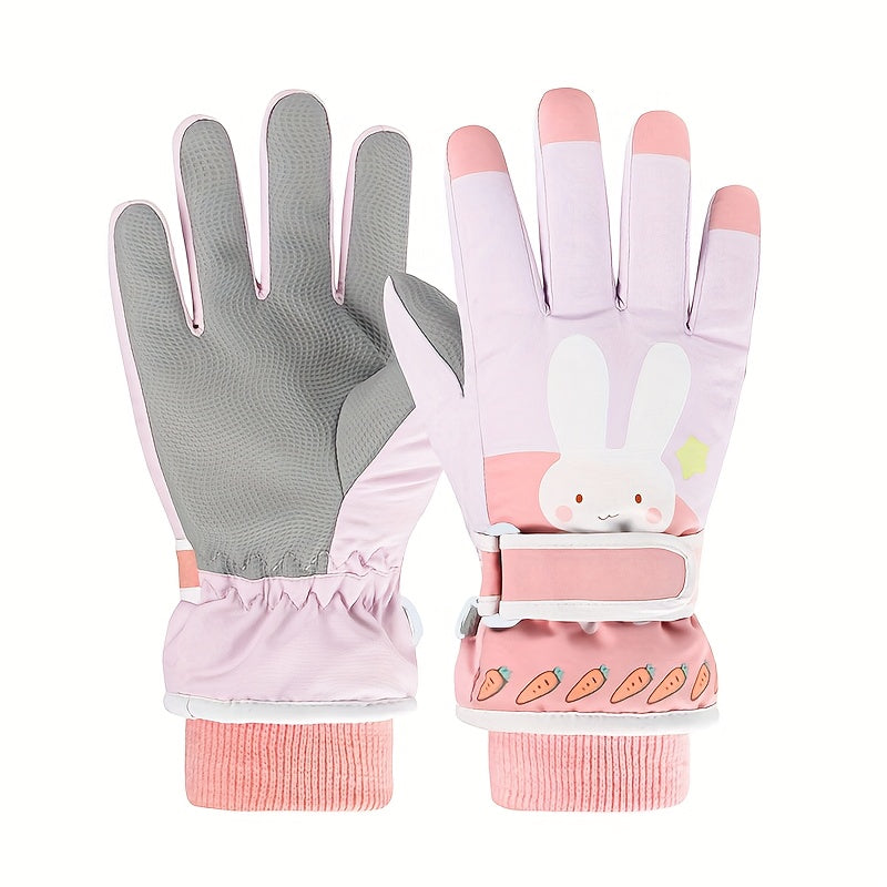 Kids Skiing Gloves Waterproof Windproof Warm Gloves