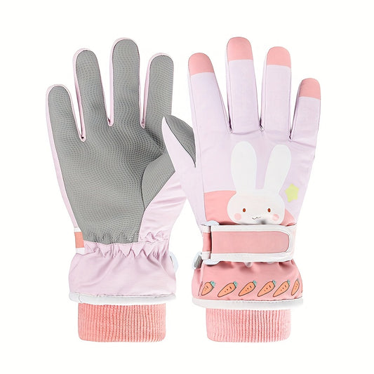 Kids Skiing Gloves Waterproof Windproof Warm Gloves