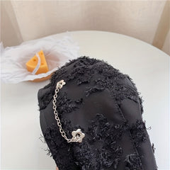 Chain Decor Tassel Beret Solid Casual Painter Hat Berets Cap For Women
