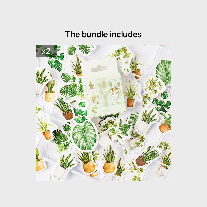 45pcs Cute Plant Stickers for Home Decor