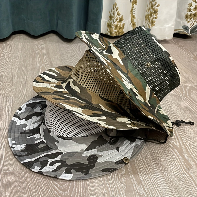 Summer Men's Bucket Hat Large Brim Camouflage Sun Hat