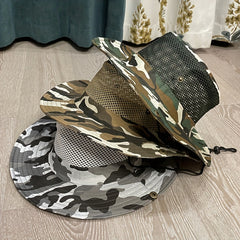 Summer Men's Bucket Hat Large Brim Camouflage Sun Hat